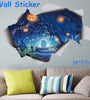 Halloween 3D Wall Sticker Decal Lamp Removable DIY Scary Decal Poster Mural Decor