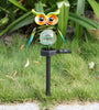 Solar Owl LED Lawn Lights Wrought Iron Ground Plug Solar Garden Lamp