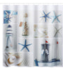 Waterproof Polyester Fabric Blue Sea Life Sea Shell Waterproof Shower Curtain 180*180cm
