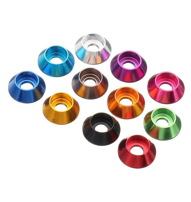 Suleve M6AN1 10Pcs M6 Cup Head Hex Screw Gasket Washer Nuts Aluminum Alloy Multicolor