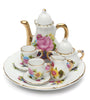8pcs Porcelain Vintage Tea Sets Teapot Coffee Retro Floral Cups Doll House Decor Toy