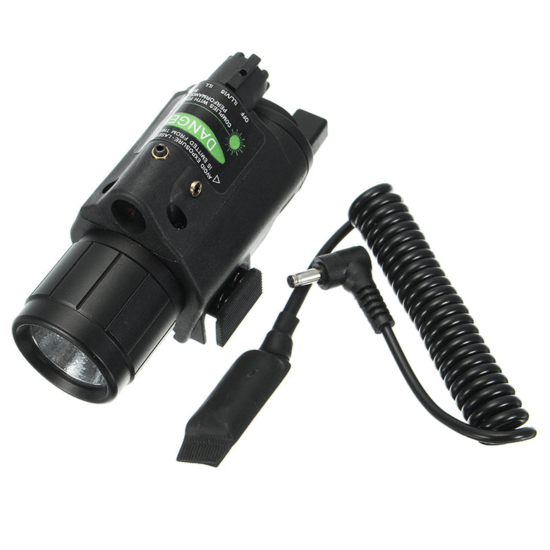 Green Laser Sight Dot Scope 300 Lumen LED Flashlight Combo Tactical Picatinny 20mm Rail Mount