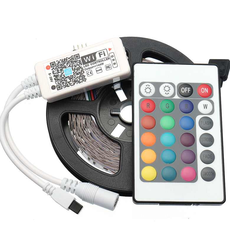 DC12V 2*5M Non-waterproof SMD2835 Smart WIFI Alexa Google Home Control Flexible RGB LED Strip Light