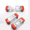 LT-22 2 Pin Transparent Quick Wire Connector Universal Compact Electrical Push-in Butt Conductor Terminal Block