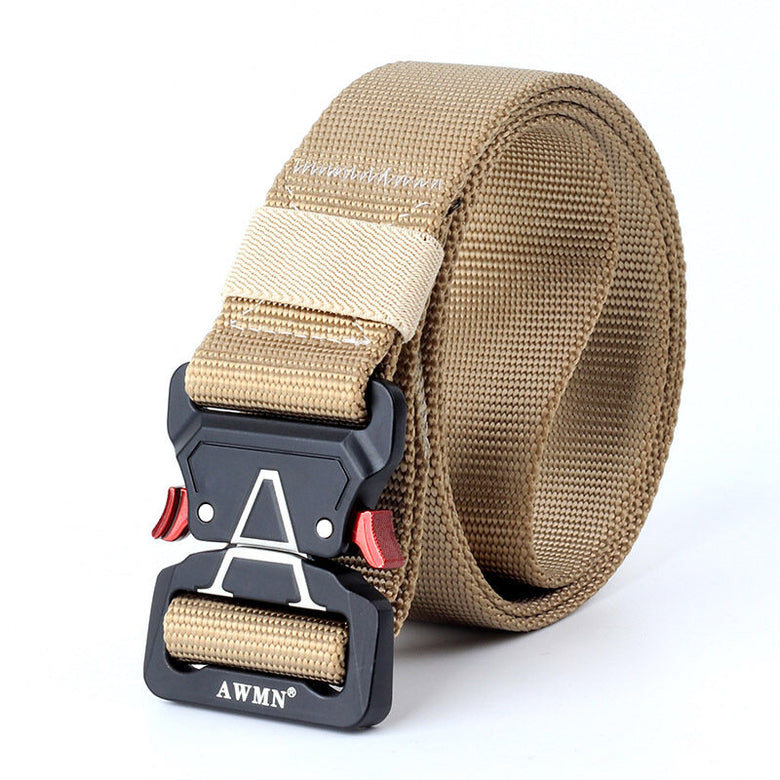 3.8cm Tactical Nylon Belt with Cobra Buckle for Men and Women - 125cm AWMN S05-2 Inserting Military Fan Hunting